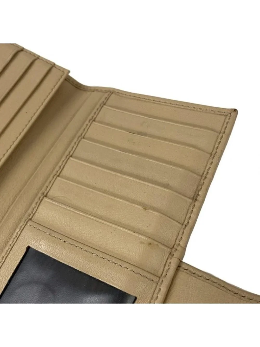 ★SOLD★ Gucci Billfold GG Pattern Interlocking Dark Brown Pink Beige Lame Leather - Picture 8 of 12